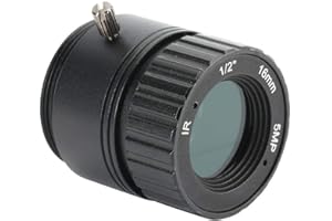 TOSUNY Kameraobjektiv, CCTV Festes 16-mm-5-Megapixel-Objektiv, Unterstützt Hochauflösende Pixel, CS-Mount, festes Fokusobjektiv, Geeignet für die meisten Modellen von Überwachungskameras