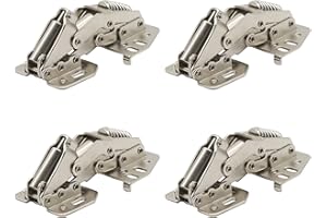 GEFONG 90 Grados Bisagras para Aletas de Gabinete con Amortiguador Hidráulico para Cocina Caravana Autocaravanas Puertas de Gabinete Armario Puerta Muebles Bisagra Plegable 4 Piezas