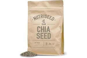 Nutriseed Chia Seeds 500g - 100% Natural, High Fibre & Protein, Rich in Omega 3 6 & 9, Antioxidants, Contains 8 Amino Acids & Vitamins, Vegan-Friendly & Gluten-Free | from Peruvian Mountains