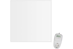 Viesta CF360 62x62cm Infrarotheizung Carbon Crystal (neueste Technologie) Decken Heizpaneel Heizkörper Heizung Heating Panel ultraflache Wandheizung Weiß - 360 Watt TH10 Thermostat