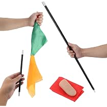 Sxutop Kit Magie 15 Baguettes Et Foulards Changeants - Accessoires Spectacle Magicien Enfant