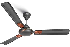 LONGWAY Creta P1 1200 mm/48 inch Ultra High Speed 3 Blade Anti-Dust Decorative Star Rated Ceiling Fan (Smoked Brown, Pack of 1)