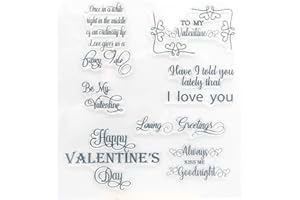 LUNJI Happy Valentines Day Clear Stamps for Cards Making, Silicone Stamps for DIY Scrapbooking Album Paper Cards Making Decoration