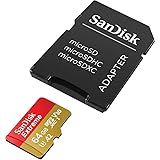 SanDisk Extreme 64 GB microSDXC Memory Card + SD Adapter with A2 App Performance + Rescue Pro Deluxe, Up to 160 MB/s, Class 1