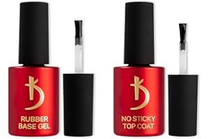 Kodi Professional Rubber Base & No Wipe Top Coat Set Gel Polish Soak Off UV LED - Base coat et top coat set vernis à ongles gel manucure pour des ongles durables (2 * 15ml)