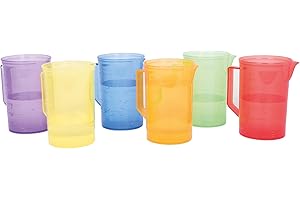 tickit 6 Piece Translucent Colour Jug Set , Sand, Water Messy Play Cups , Educational Toys , Sensory Toys , Ages 18+ Months