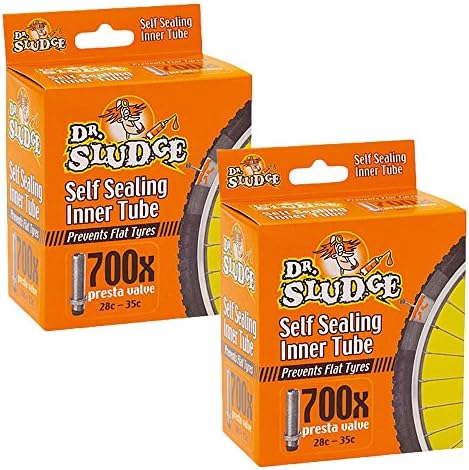 2 x Dr Sludge Self Sealing Road Bike Inner Tube 700 puncture repair Schrader
