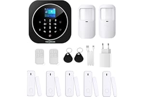 TECPEAK Sistema di Allarme Domestico Senza Fili, Kit di Allarme WiFi/GSM con Sicurezza Sirena Fornisce un Modo Altamente Efficace per Proteggere il tuo Casa e Ufficio (A1-N)