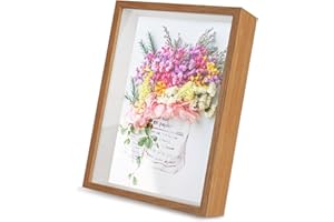 MEGCDTR 3D Shadow Box, 23 x 32 cm Shadow Box Frame, Wooden Photo Frame, Deep Picture Frames Box Display for Crafts Memorabilia Flower Tickets Medal (Brown 3CM)