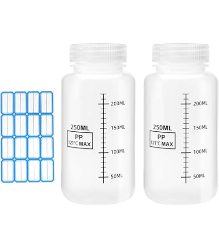 6 Pack Graduated Round Reagent Bottle Set, Wide Mouth Borosilicate - View #9