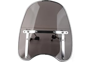 Grcfumo Motorcycle Windscreen, Universal Motorbike Wind Deflector, Wind Screen Riding Aessory for Motorcycle with 22-25mm Handlebar(Smoky)