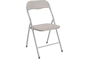 milani home Sedia Pieghevole Slim Tortora Opaca Struttura Grigia per Interno Sala da Pranzo Salotto Cucina Ufficio Salvaspazio