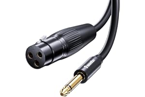 SOOMFON 6.35mm Jack to XLR Cable 1.5M 6.35mm Male to XLR Female Microphone Cable 1/4 Inch Jack Lead Profesional HiFi 3pin TS Mic Cable