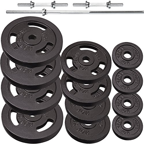 Hop-Sport Guss Hantelset Langhantelset Langhantelstange Kurzhanteln Langhantel Set 34kg 54kg oder 74kg