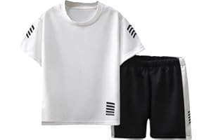 Zerfoogh Jungen Sportbekleidung Set - Sommer Kinderkleidung mit Atmungsaktivem T-Shirt & Shorts für Jungen 3-10 Jahre