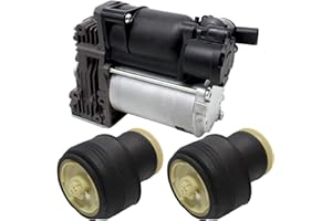 AIRSUSFAT 37206859714 E70 Air Compressor Pump Air Suspension & 2pcs Air Suspension Springs Rear Left & Right For BMW X5 E70 2007-2013 X6 E71 E72