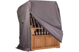 ‎WEBAVITA WEBAVITA - Strandkorb Schutzhülle | Größe L - 135cm | Wetterfeste Strandkorbhülle aus Oxford 600D Gewebe in Anthrazit | Wasserdichte Abdeckhauben für Strandkörbe mit UV-Schutz