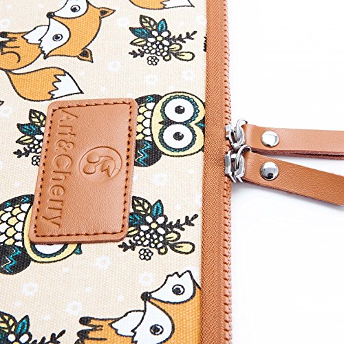 7,0 – 7,9 Zoll Apple iPad Mini 1 2 3 4 Schutzhülle – sehr hochwertige & edel verarbeitete Tablettasche / Tablethülle aus Canvas-Gewebe mit eingenähten Innenfutter und aufwendigen Designeraufdruck! Die Hülle eignet sich auch für Tablets anderer Hersteller bis 320 x 215 mm ( zirka 7,0“ bis 7,9“ )Muster 6 (pinke Augen Eule) - 2