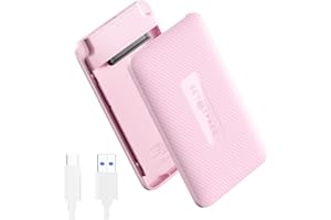 SETMSPACE Case Hard Disk 2.5, 6Gbps Box HDD 2.5 USB 3.0 SATA con Doppio Protocollo UASP/TRIM, per unità a Stato Solido SATA HDD/SSD da 7-9.5 mm (Rosa)