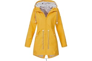 uxxnjfg Chubasquero Mujer Impermeable Gabardina Chaqueta Mujer de Lluvia con Capucha Portable Ligera Moda Cazadora Deportivos Exteriores Abrigo
