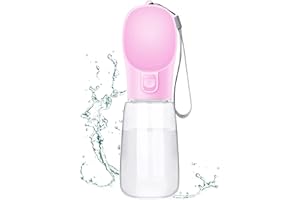 EasyULT Borraccia Portatile per Cani, 550 ml, Bottiglia d'Acqua per Cani a Prova di Perdite, Plastica di qualità Alimentare, Antibatterico, Ideale per Viaggi, Escursioni(Rosa)