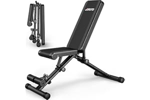 ‎JOROTO JOROTO Verstellbare Hantelbank Klappbare Bauch Folding Flach Einstellbar Trainingsbank mit 318 kg Belastung für Zuhause, Bankdrücken Bank mit Ein-Knopf-Faltdesign (Modell:MD35)