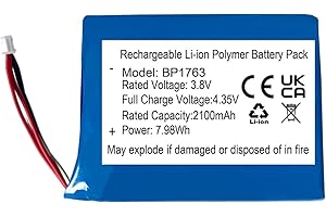 XINLANTECH Batterie de rechange 3,8 V 2100 mAh pour Vtech VM5255, VM5463, RM5754HD, RM5764HD, VM905HD, Leapfrog LF2423