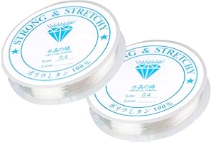 ihaspoko 2 pezzi 0.4mm di filo elastico trasparente per bracciali, per Appendere Decorazioni, Filo per Perline Resistente e Durevole per Collane