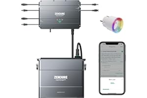 ZENDURE SUPERCHARGED Zendure SolarFlow Central eléctrica para balcón con Almacenamiento, Hub2000 con Entrada Solar de 1800W, Salida de 1200W, aplicación, IP65, 0 dB, con Shelly Plus Plug S