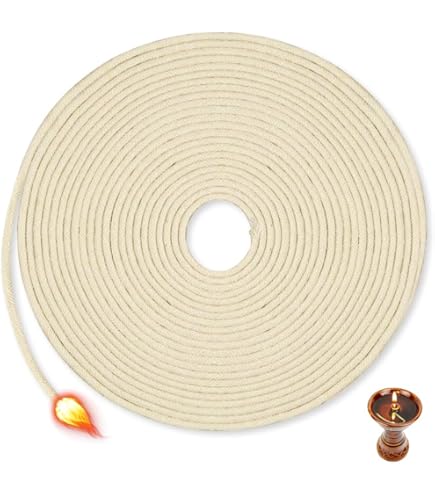 NKlaus 3 meter 20mm 100% natuurlijk katoenen lamp lont