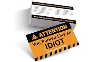 EppoBrand Lot de 30 cartes non adhésives « You Parked Like an Idiot » pour apprendre à se garer ou à faire des farces