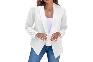 YMING Blazer Femme Cardigan Élégant Chic Veste Bureau Affaires Veste De Costume Devant Ouvert