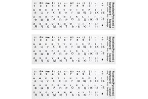 Lucocia 2 Stück Russische Tastaturaufkleber, Kyrillische Tastaturaufkleber Russische Wasserdichter Tastaturaufkleber Universelle Aufkleber Tastatur Ersatz Aufkleber für Laptop