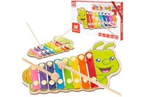 KOKOBOX Xilofono Bambini 1 2 Anni Strumenti Musicali Bambini Xilofono Legno Giochi Legno Bambini Giocattoli Bambini Giocattoli Musicali Per Bambino Regalo Ideale Bambina Bambino - Bruco