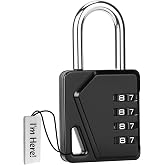 Euqvunn Locker Lock with 4 Digit Code, Weatherproof Combination Padlock with Written Label, Gym Locker Lock Reinforced Case f