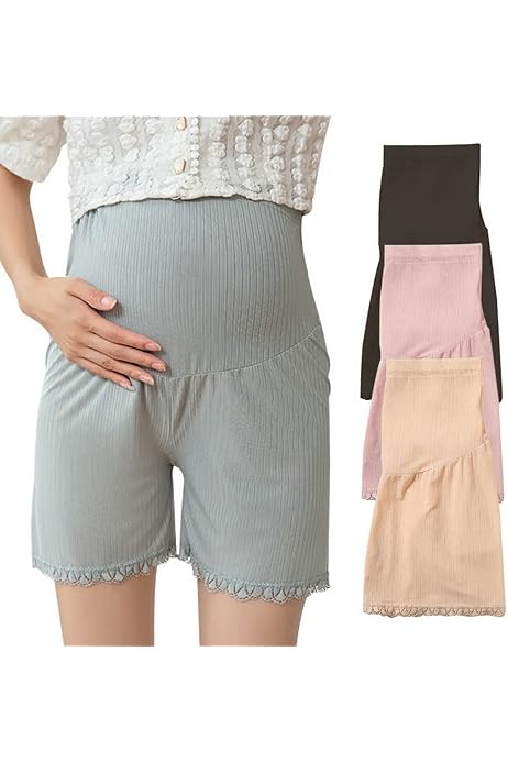 Shorts Jeans Premaman Donna - Cotone, Regolabili, Ventre Banda, Estate Gravidanza