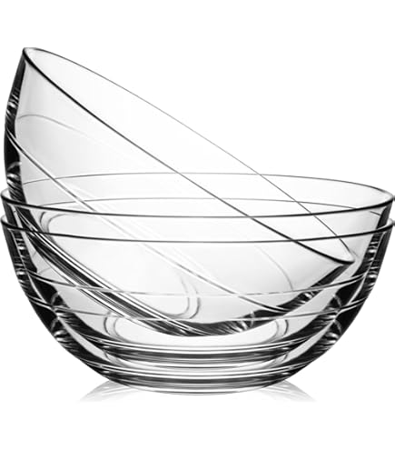 Set 4 Ciotole In Vetro NUTRIUPS - 17cm, 900ml, Microonde E Forno, Vetro Temperato Trasparente - Foto 6