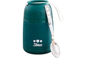 3Bears Tazza termica da viaggio, contenitore termico Porridge To-Go, per una colazione deliziosa e veloce, pratica tazza termica con cucchiaio in acciaio inox, 420 ml, 10 x 10 x 16 cm