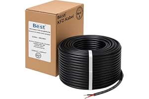 GERMANY B.E.S.T Autokabel KFZ Kabel 2x1,5 mm² 25m flach I Flachkabel Fahrzeugleitung Subwooferkabel vielseite Anwendung 2-Polig