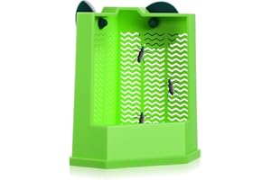 QUILAX Bearded Dragon Feeder, Gecko Tank Accessories Cricket Keeper with 2 Suction Cups, Wall Mounted Reptile Tank Bearded Dragon Accessories for Lizard, Iguana, Gecko, Frog Hunting, Small Size(Green)