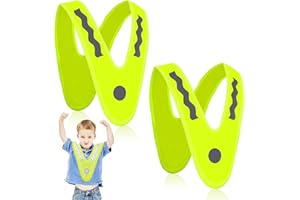 ‎NEWTIC Newtic 2 Stück Warnweste Kinder, leichte Sicherheitsweste für Jungen Mädchen, gelbe Leuchtweste in Dreiecksform, atmungsaktive Schutzweste in Universalgröße für Radfahren, Schulweg, Sport