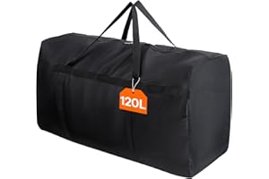 Lifewit 120L Reisetasche Groß, Aufbewahrungstasche, 600D Oxford Aufbewahrungstasche Heavy Duty Tragetasche mit verstärkten Griffen, Reisetasche, Umzugstasche, Schwarz, 90 x 28x 48CM