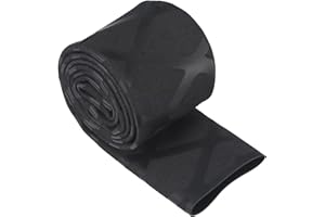 PATIKIL Guaina Termica, 20mm Dia 32mm W 0.5m L2:1 Tubi Termorestringenti Impermeabili, Calore Restringente Avvolgi Tubo, non Slip per Pesca Canna Impugnatura Manico, Nero
