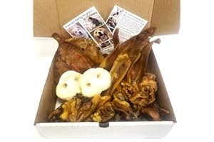 MALTBYS' STORES 1904 LTD 100% Natural Dog Treat Box: The PORKY BOX (900g of pork dog treats including pigs ears, tails and snouts) LSP