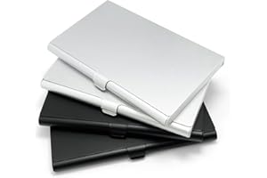 yuejuhe 4 Stück Visitenkartenetui aus Metall, Visitenkarten Etuis für Herren Damen, Business Card Holder, Visitenkartenhalter für Aufbewahrung Ihrer Karten (2*Schwarz+2*Silber)
