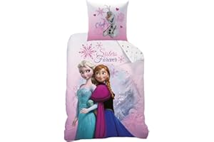 Disney CTI 43999 Frozen/Ice Queen - Juego de funda nórdica y funda de almohada (135 x 200 cm y 80 x 80 cm), diseño de Frozen/Ice Queen, color rosa