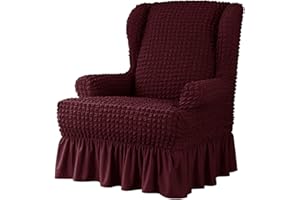 PETCUTE Funda de Sillón Orejero Funda de Sillón Orejero Elástico 1 Piezas Salón Funda De Sofá Protector para Muebles Anti Gatos