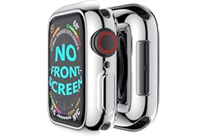 HANKN Plated Case for Apple Watch Series 6 5 4 / SE 40mm, Soft TPU Bumper Shockproof Iwatch Cover [No Front Screen Protector](40mm, Silver)