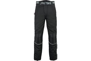 Texpeed Mens Motorcycle Waterproof Overtrousers Motorbike Moped Scooter Rain Biker Pants With Black CE Armour (EN 1621-1) 36W / 34L