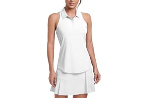 Soneven Polo de Golf para Mujer, sin Mangas, Camiseta Deportiva sin Mangas, Espalda Cruzada, con Cuello, Camiseta Deportiva Ligera, Camiseta Deportiva para Yoga